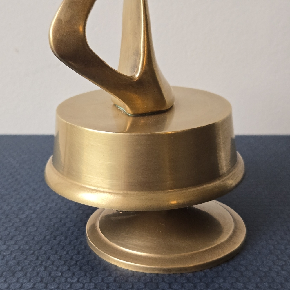 Mid-Century Modern Solid Brass Minimalist Seagull In Flight Music Box - Picture 7 of 8